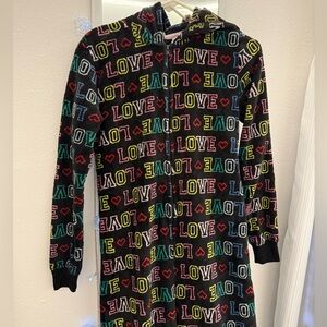 Multicolor “Love” Hooded Onesie